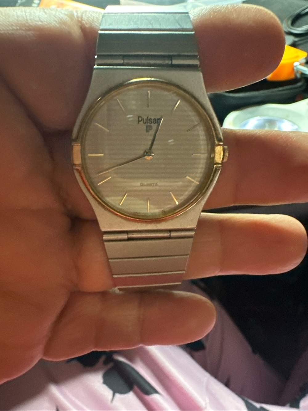 Pulsar Silver and Gold Accent Men's Quartz Watch